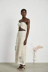 Yvette stretch knitted top  skirt matching set