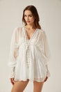 Yvonne Vneck fronttie semisheer mini dress