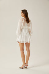 Yvonne Vneck fronttie semisheer mini dress