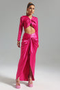 Zaira Pink Twist Detail V-Neck Dress
