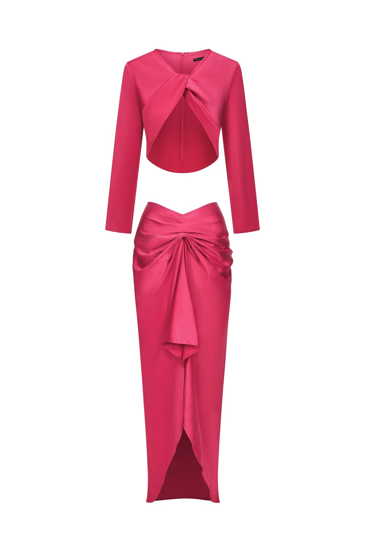 Zaira Pink Twist Detail V-Neck Dress