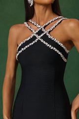 Zara Black Diamond Flounce Sleeveless Dress