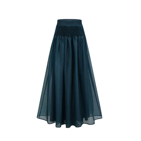 Zaria Shirt & Skirt Set Smocked Panelling Pleated Maxi - Length