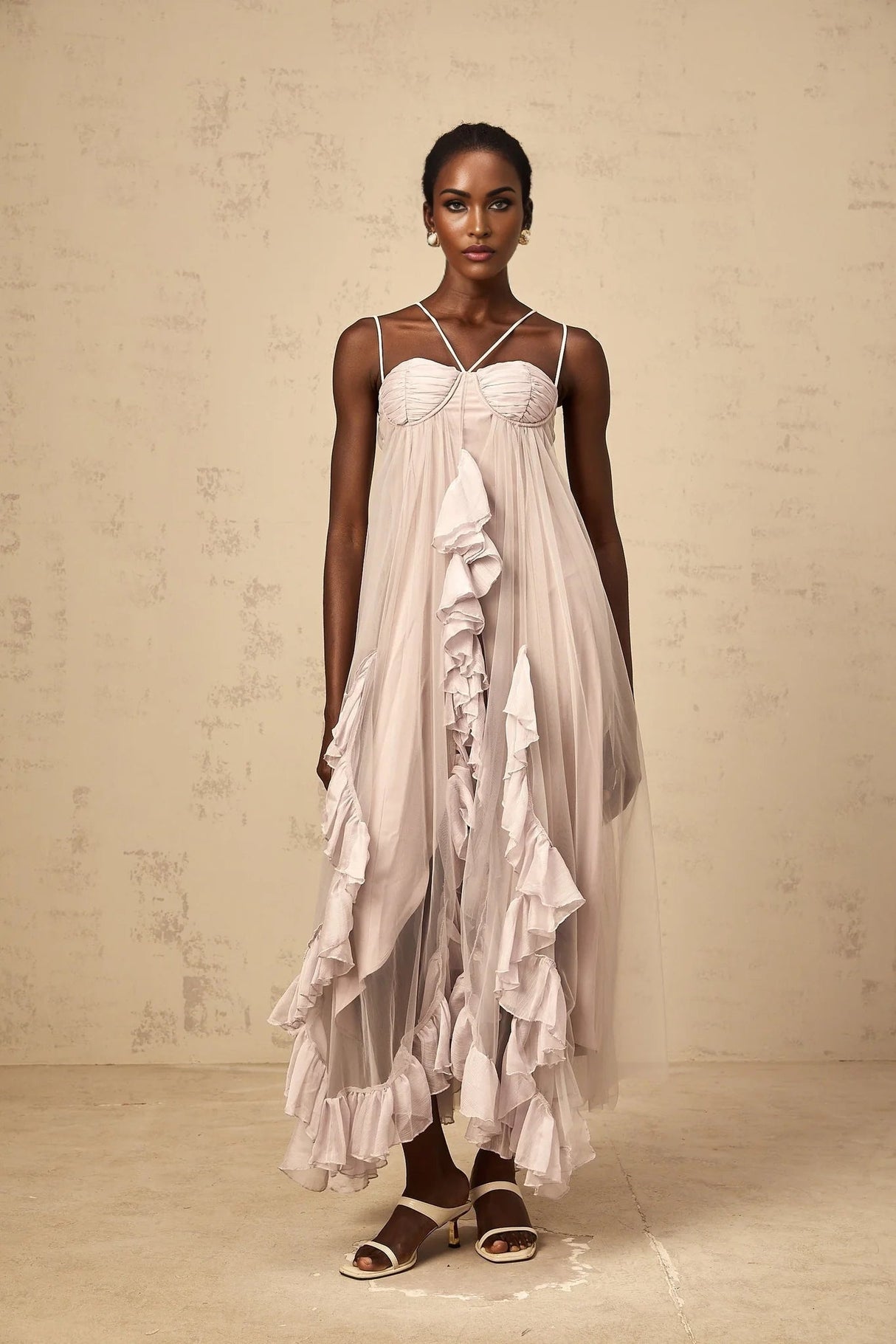 Zaylee Maxi Dress Light Purple Layered Ruffles