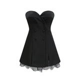 Zephyra black lacedetail mini dress
