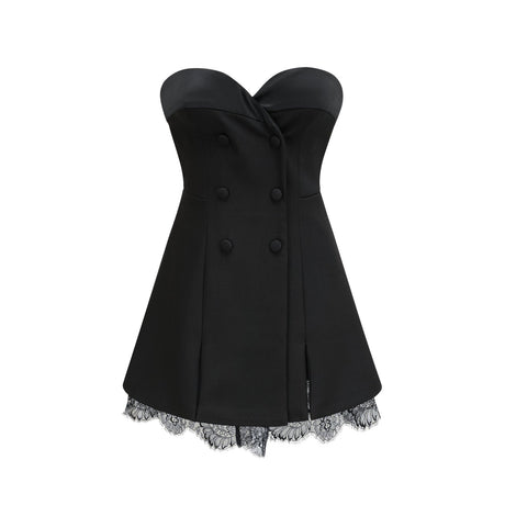 Zephyra black lacedetail mini dress