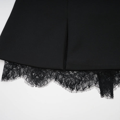 Zephyra black lacedetail mini dress