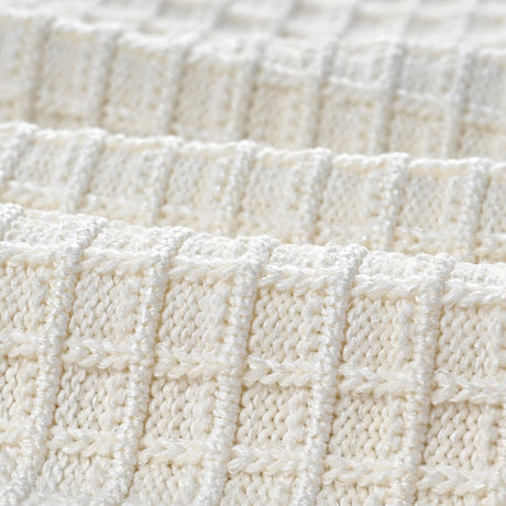 Zita Jacket & Skirt White Waffle Knit Set