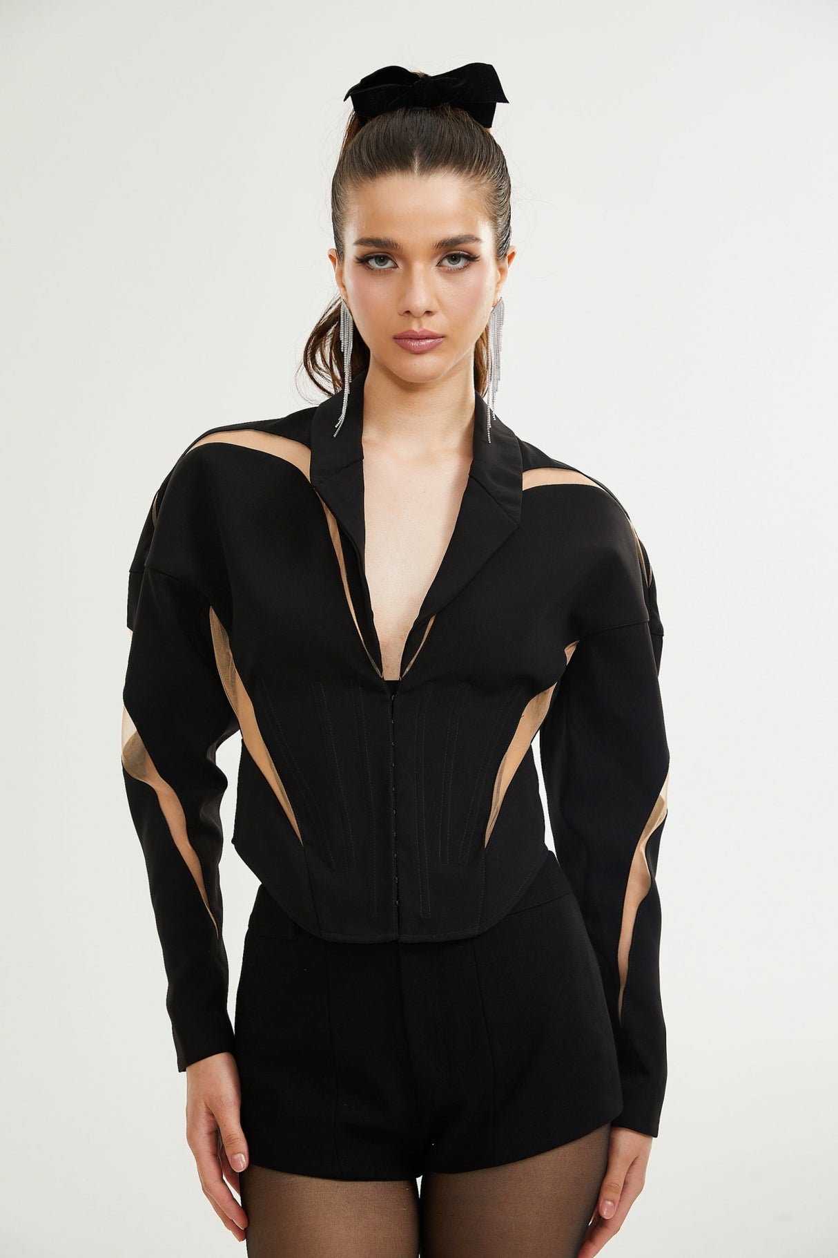 Zita Jacket with Corset Style & Mesh Panels