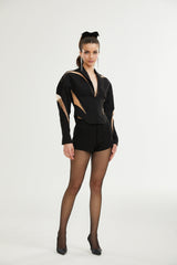 Zita Jacket with Corset Style & Mesh Panels