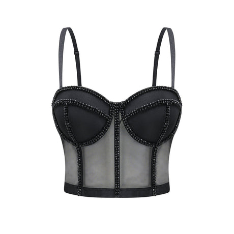 Zoe Corset Top with Embellished Details & Spaghetti Straps