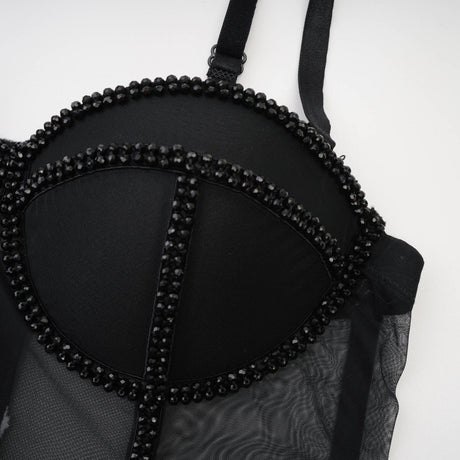 Zoe Corset Top with Embellished Details & Spaghetti Straps