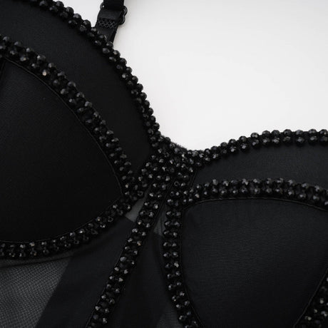 Zoe Corset Top with Embellished Details & Spaghetti Straps