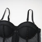 Zoe Corset Top with Embellished Details & Spaghetti Straps