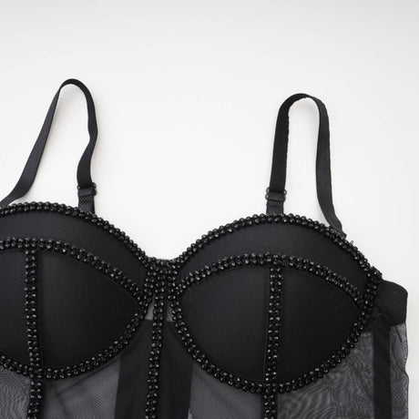 Zoe Corset Top with Embellished Details & Spaghetti Straps