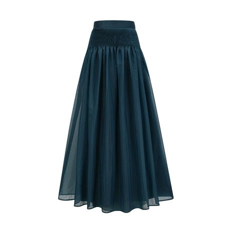 Zoé darkgreen ribbon tieneck shirt  skirt matching set