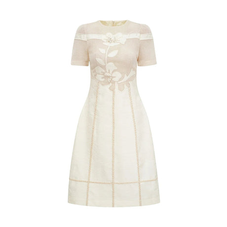 Zoe Floral Embroidery A - Line Midi Dress