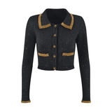 Zoe Jacket & Skirt Black Sequin Matching Set
